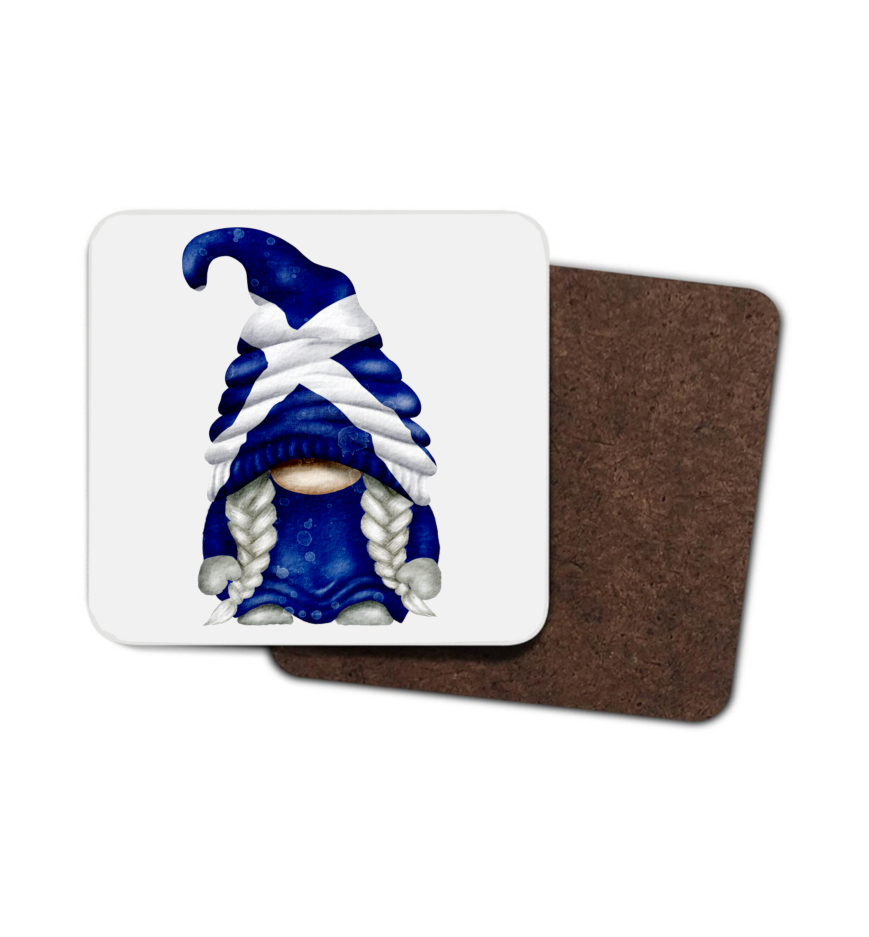 Scottish Gnome Hardboard Coaster, Scottish Coaster